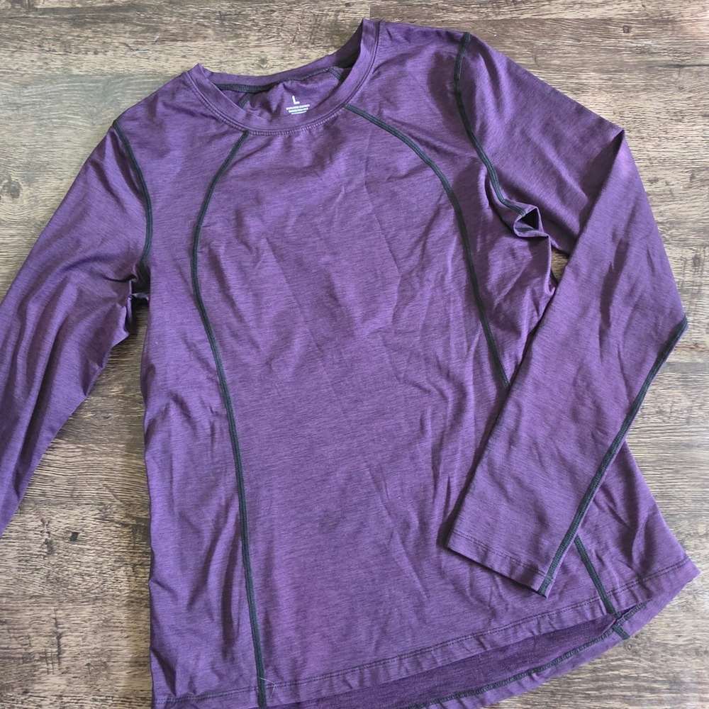 KERRITS Base Layer Top Womens Large Purple Long Sleeve Equestrian Activewear